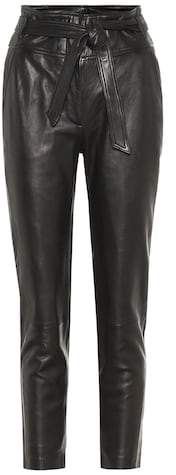 Faxon high-rise leather pants