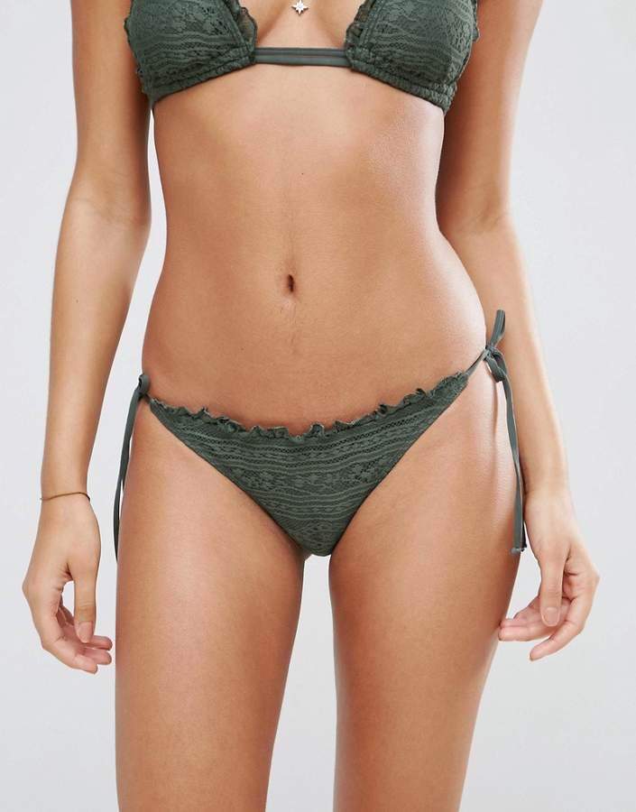 Design DESIGN Mix and Match Crochet Tie Side Brazilian Bikini Bottom