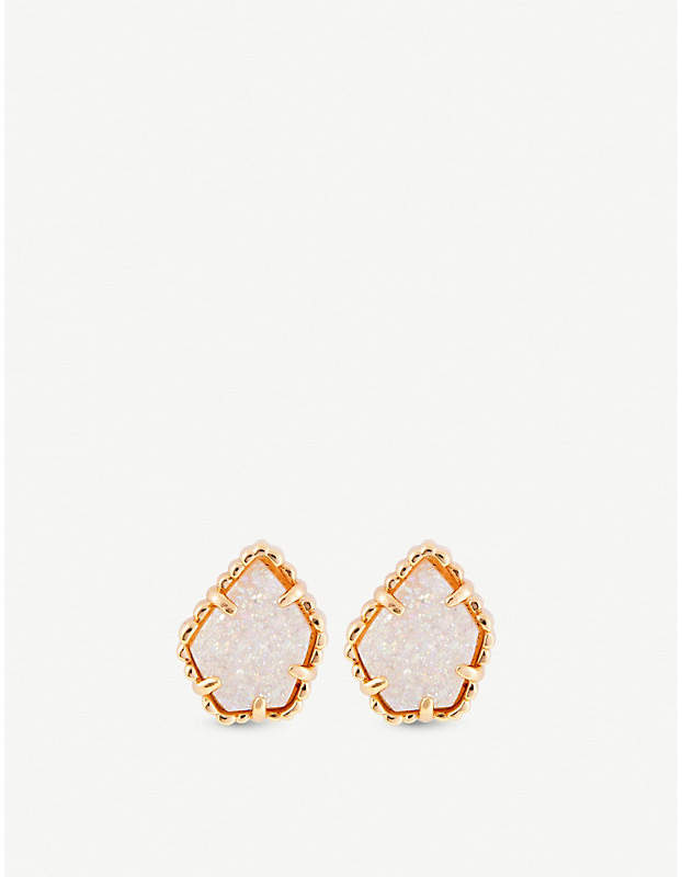 Tessa 14ct gold-plated and drusy stone earrings