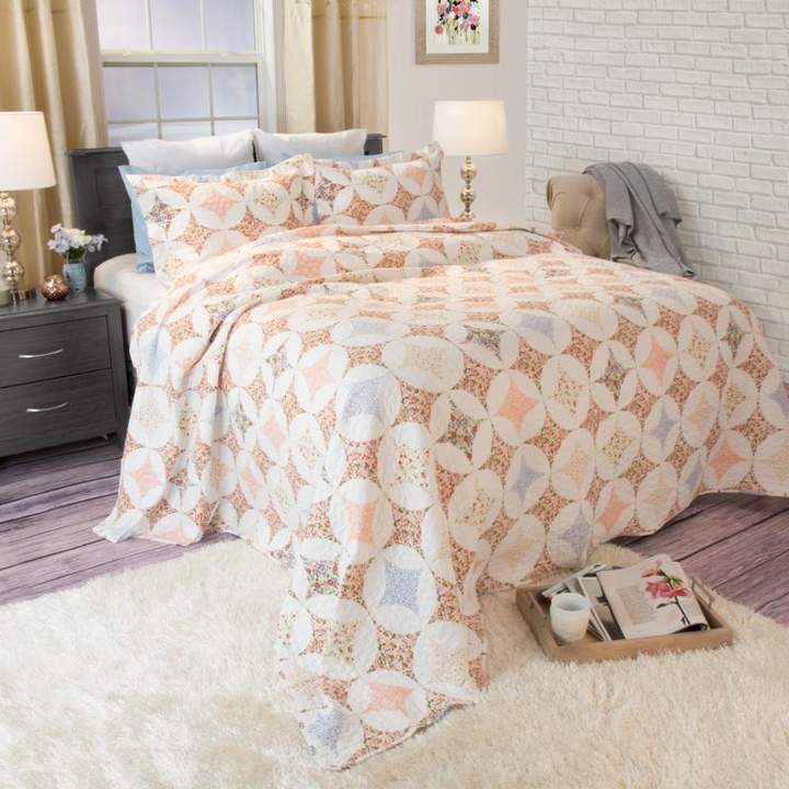 Trademark Global Lavish Home 3-piece Charlotte Quilt Set - Full/Queen