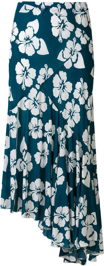 Tea floral print asymmetric skirt