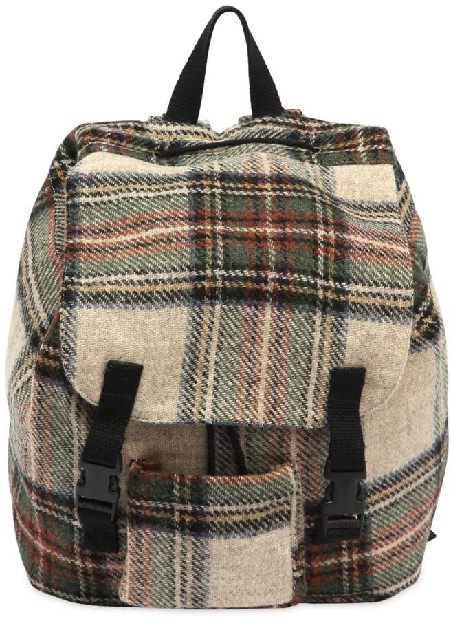 Caramel Baby And Child Check Felt Wool Backpack