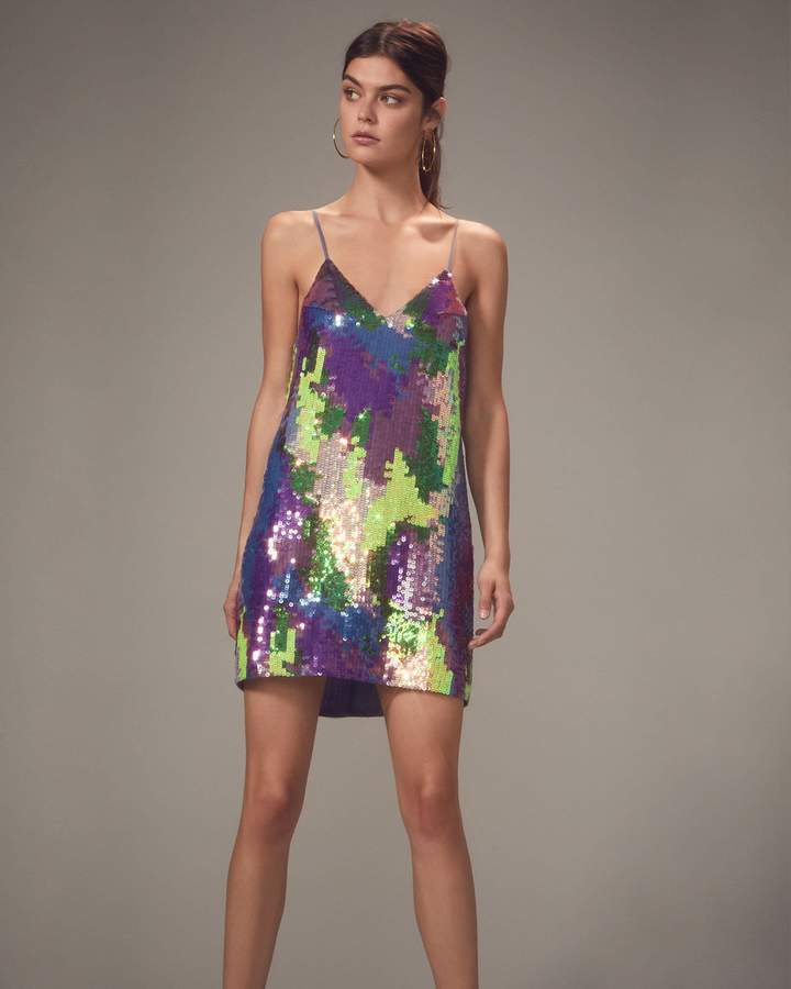 Pastel Sequin Slip Mini Dress