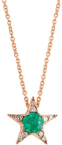 SELIM MOUZANNAR Emerald, diamond & pink-gold Istanbul necklace