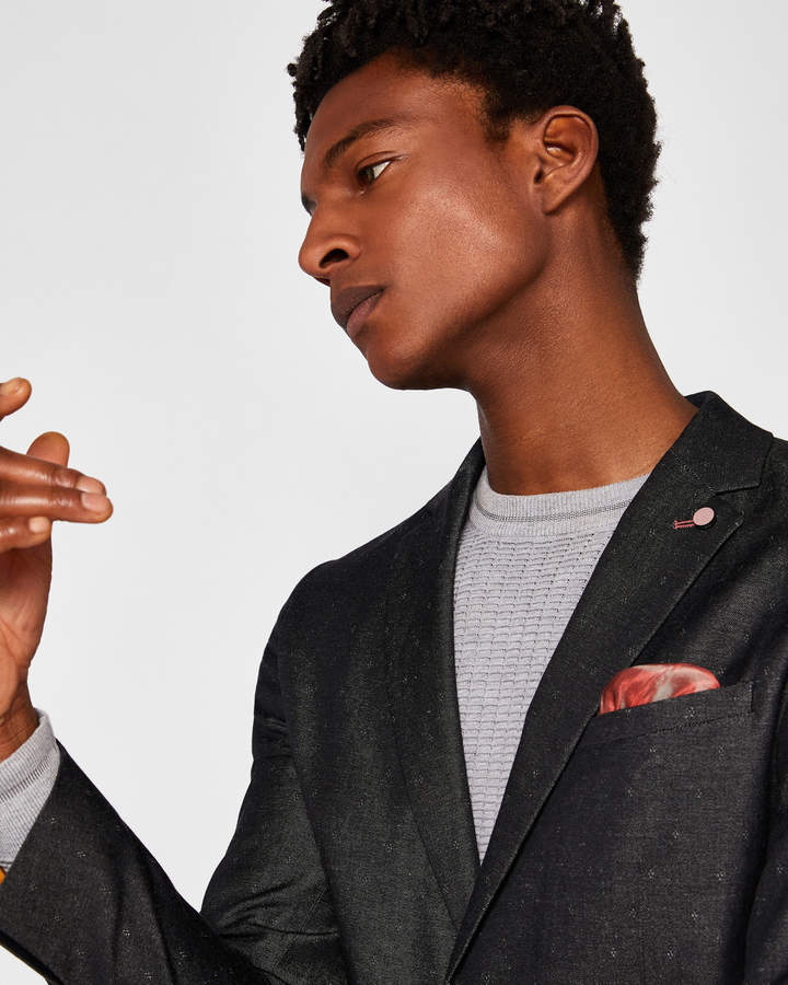 Jackett Aus Schaftgewebe Mit Rauten