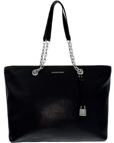 Michael Kors Women's Medium Mercer Chain Link Leather Leather Top-Handle Bag Tote - Black - BLACK - STYLE