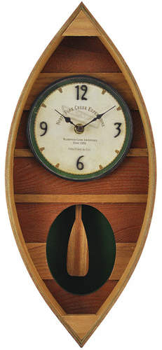 FirsTime Wood Canoe Wall Clock