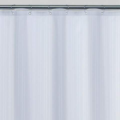 Damask Fabric Shower Liner - White