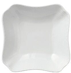 White Fluted Half Lace Square Bowl
