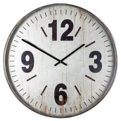 Marino Oversized Wall Clock in Brushed Silver