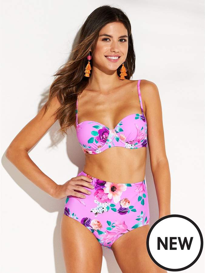 Mix & Match Underwired Balconette Bikini Top - Floral Print