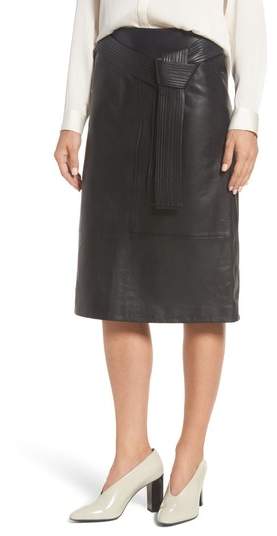 Emerson Rose Belted Leather Skirt