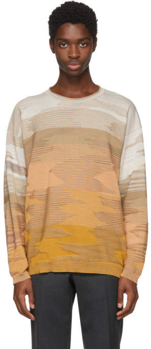 Orange 3d Effect Crewneck Sweater