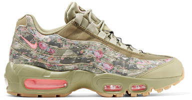 Nike - Air Max 95 Printed Leather And Mesh Sneakers - Army green