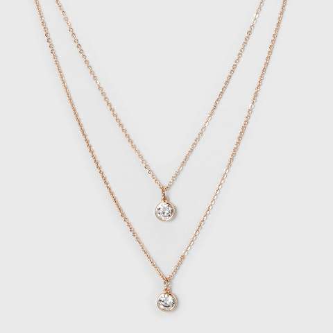 A New Round Stone Short Necklace - A New Rose Gold