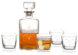 Monogram Golf 5-Piece Decanter Set
