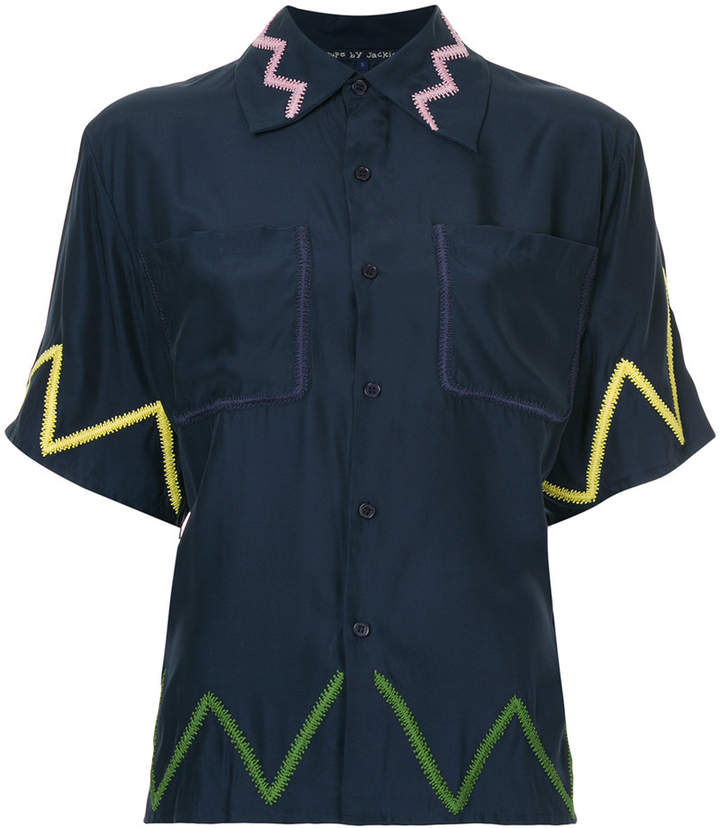 Jupe By Jackie embroidered zig zag shirt