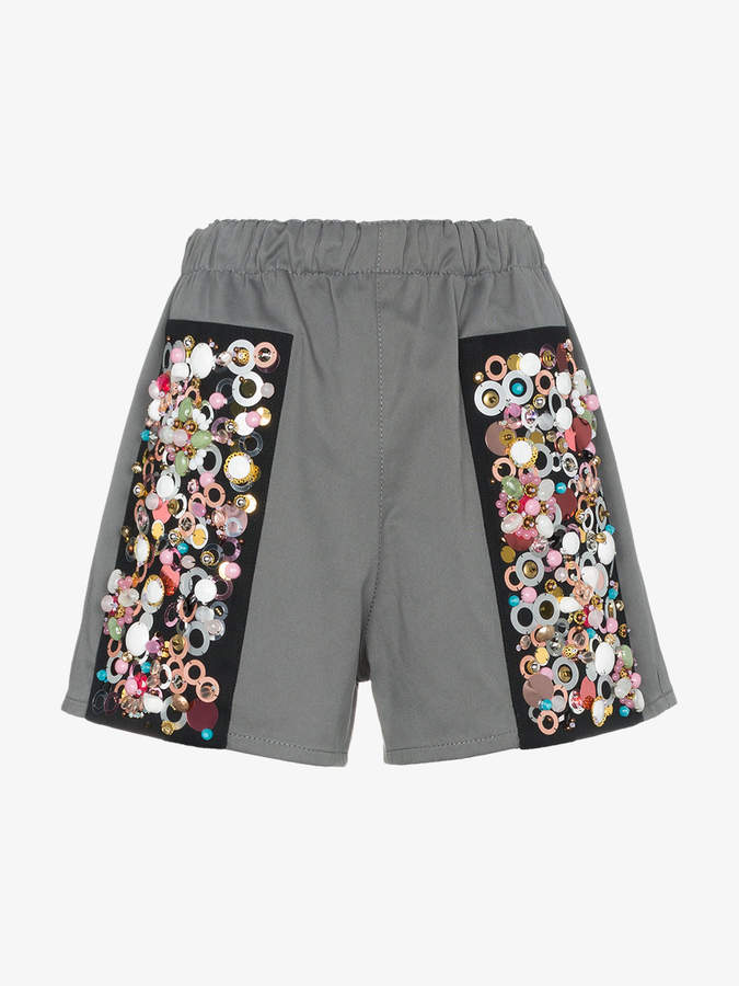 Embroidered Stretch Drill Shorts