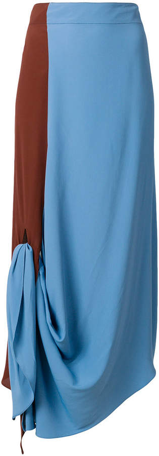 draped silk skirt