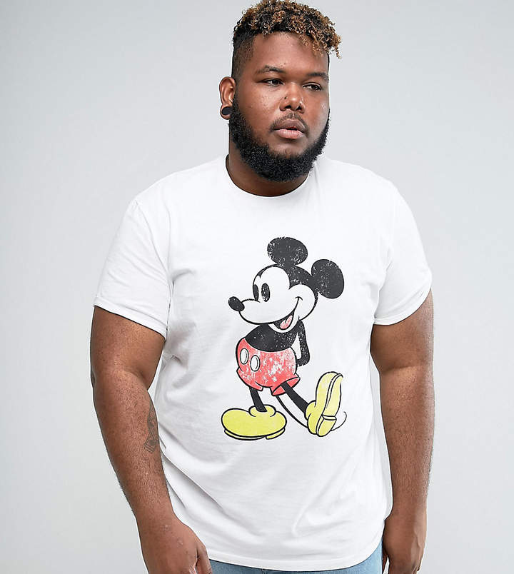 DESIGN Plus – Mickey – Lässiges T-Shirt mit Print in Vintage-Optik und Rollärmeln