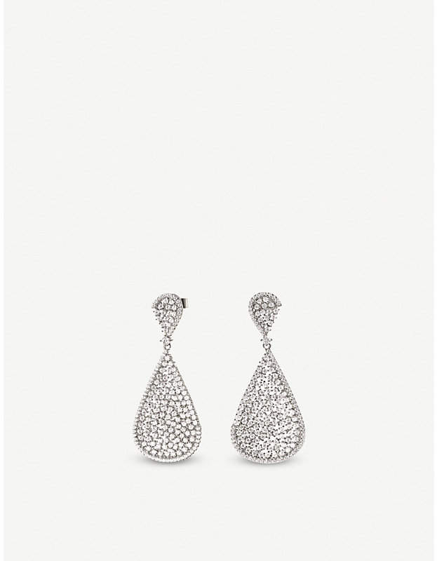 Sparkle Chic sterling silver and zirconia teardrop earrings