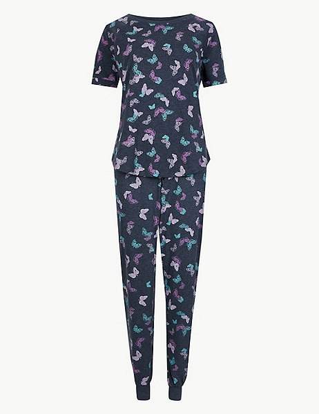 Butterfly Print Short Sleeve Pyjama Set
