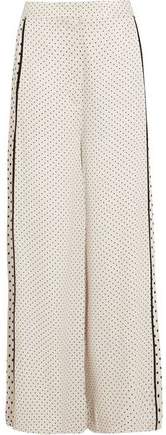 Polka-Dot Satin Wide-Leg Pants