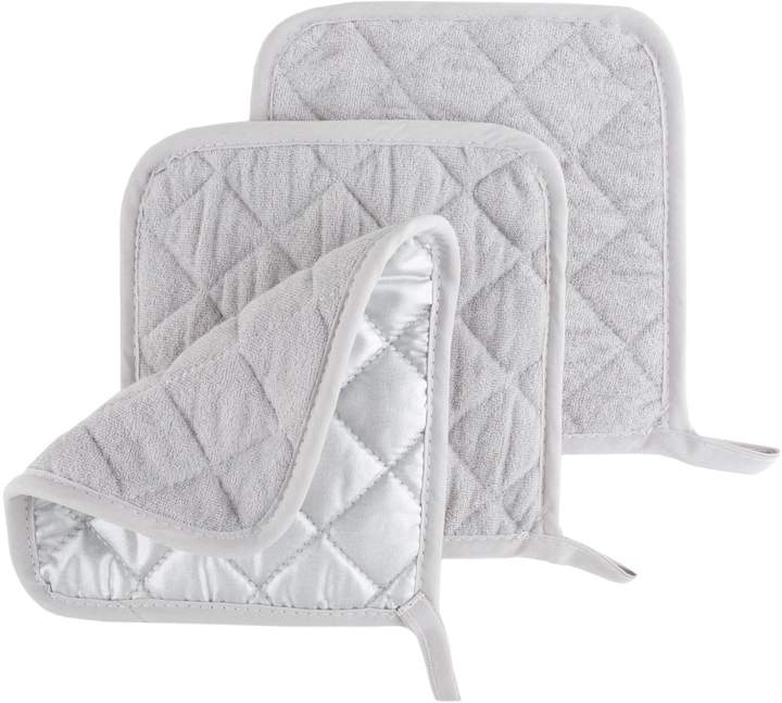 Gray Quilted Pot Holder Set of 3