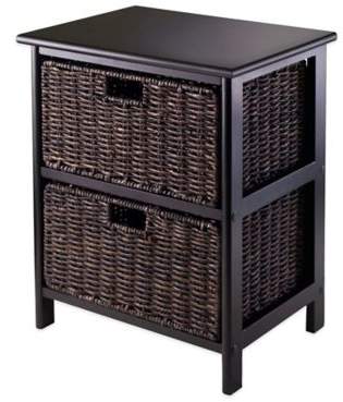 Winsome Trading Omaha Storage Rack with 2 Baskets in Black/Chocolate