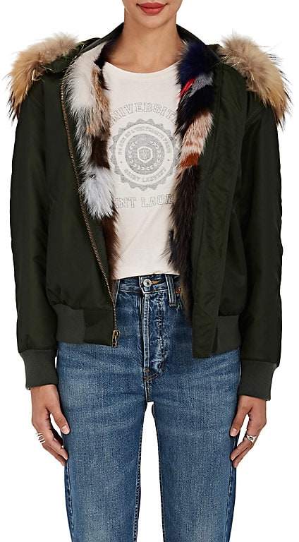 Women's Fur-Lined Bomber Jacket