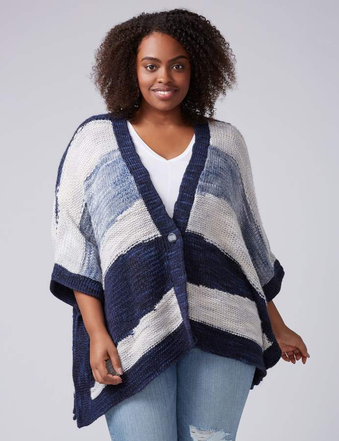 Watercolor Striped Poncho