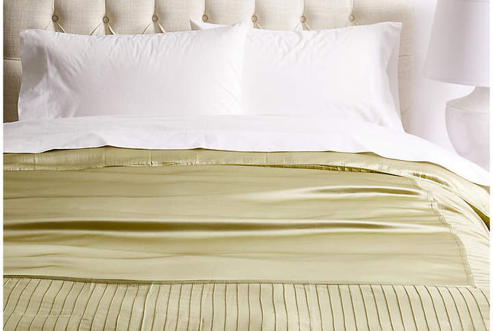 French Pleat Silk Duvet Cover - Sage Queen