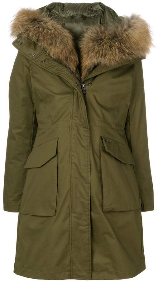 reversible fur-trimmed parka