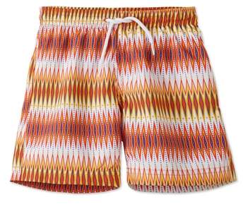 Chevron Print Swim Trunks