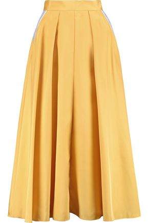 Lilian Pleated Silk-Blend Skirt