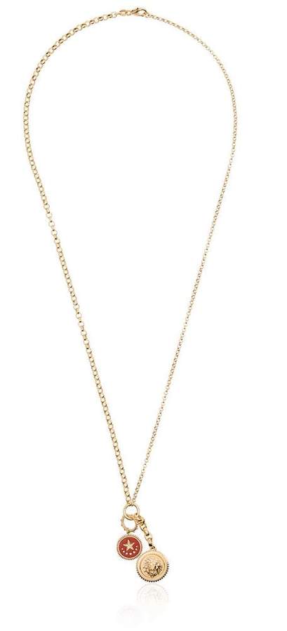 Foundrae 18k gold Strength necklace with diamond and enamel charms