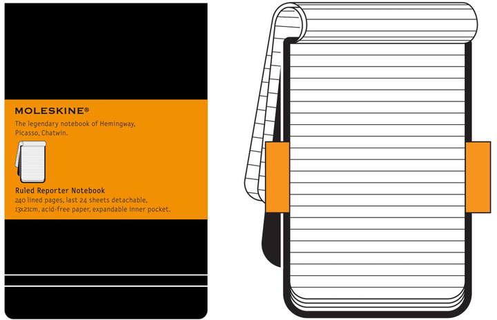 Linierter Notizblock Large, Hardcover, Schwarz