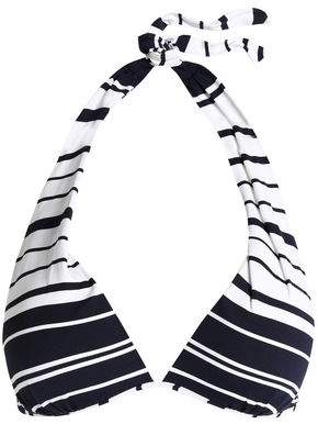 Striped Halterneck Bikini Top