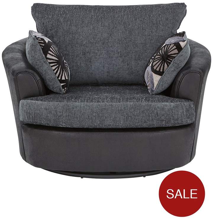 Marrakesh Fabric/Faux Snakeskin Swivel Chair