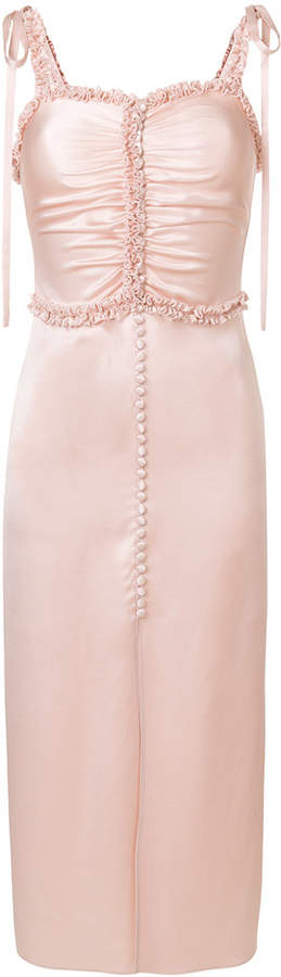 ruffle-trim midi dress