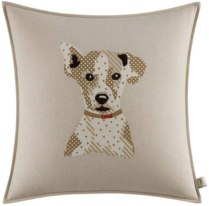 Ed Augie Toluca Dog-Embroidered Square Feather Pillow