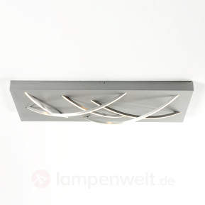 Rechteckige LED-Deckenleuchte Curved alu
