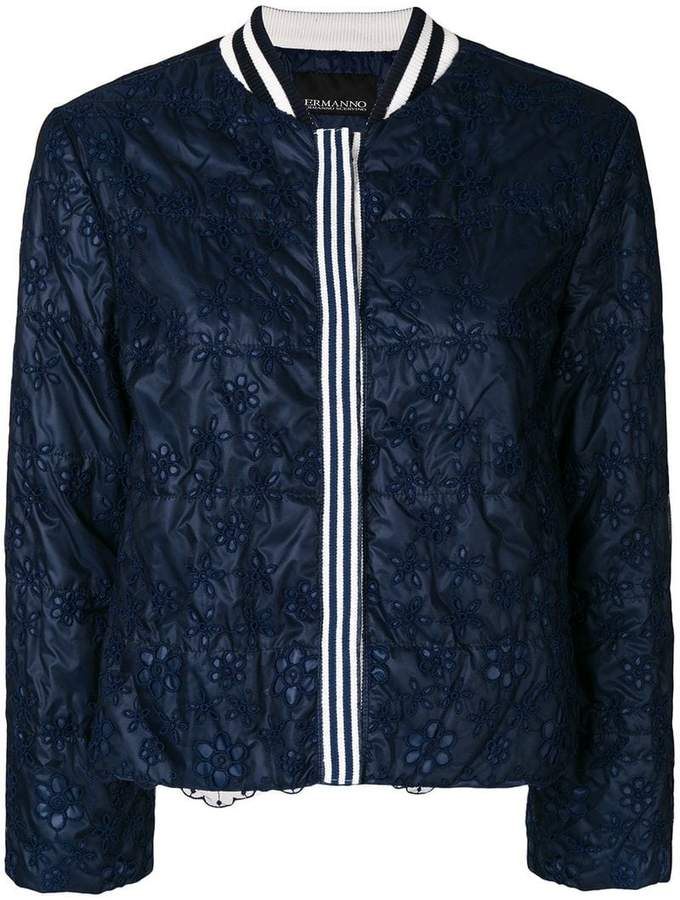 Ermanno Ermanno Cropped-Jacke mit Lochstickerei