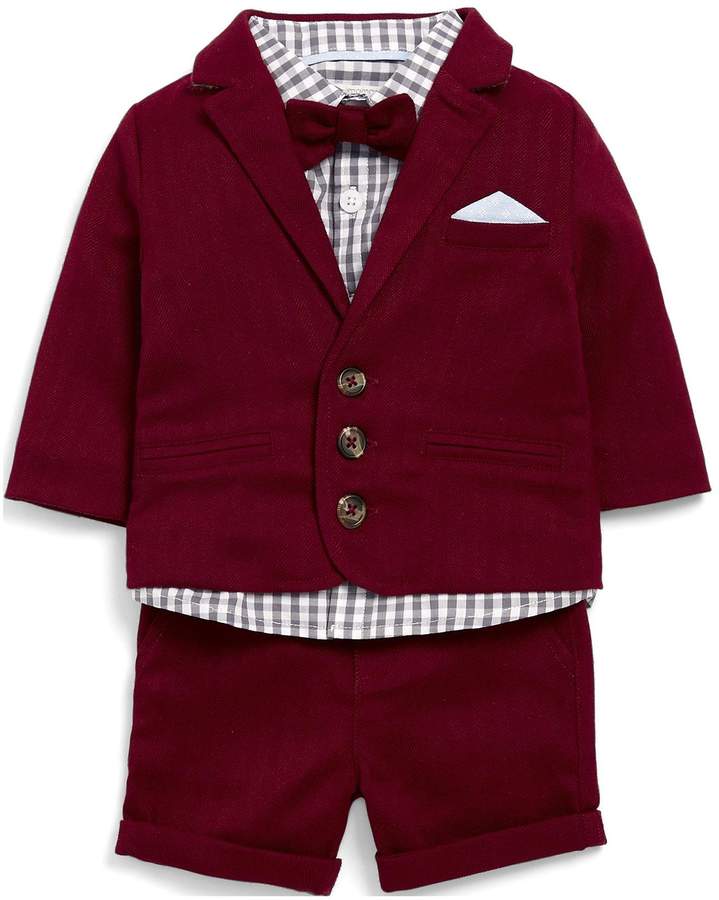 Baby Boys Check Shirt, Jacket & Shorts Outfit