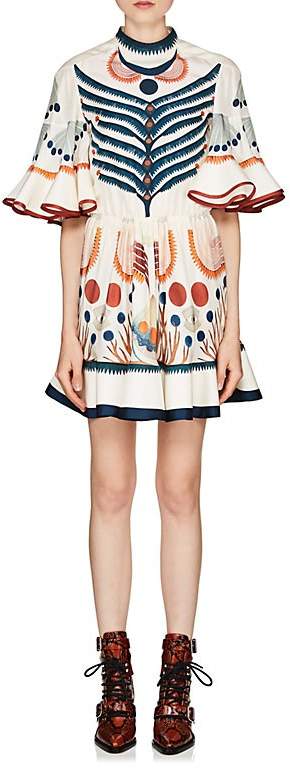 Women's Folkloric Silk Georgette Minidress