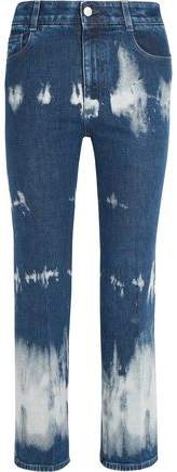 Cropped Tie-Dye High-Rise Bootcut Jeans