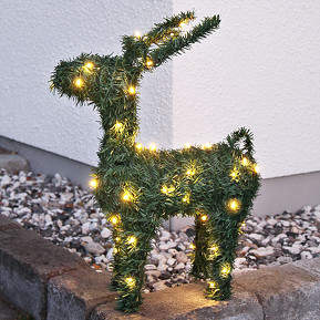 LED-beleuchtetes Rentier Donner m. geradem Geweih