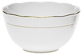 Golden Edge White Round Bowl