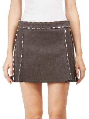 Cotton Ringed Mini Skirt