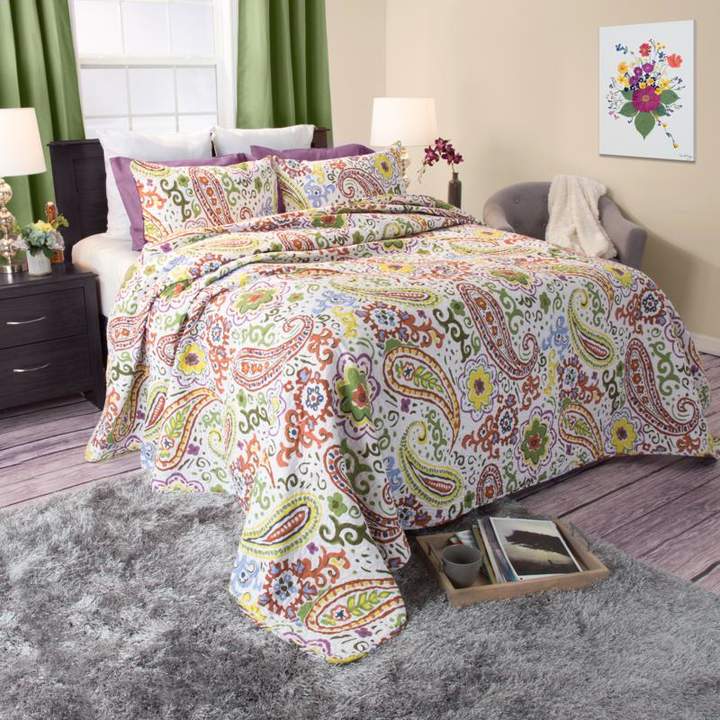 Trademark Global Lavish Home 2-piece Trista Cotton Quilt Set - Twin